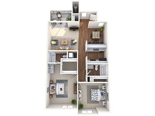 Floor plan 2 Bedroom - 2 Bath