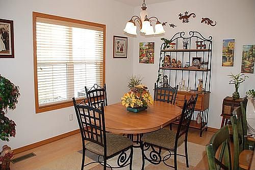 The dining area is just the right size or take advantage of the breakfast bar