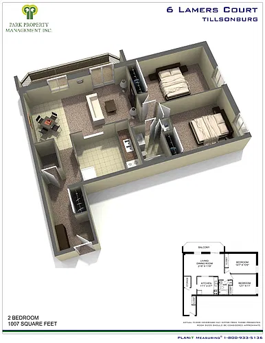 Floor plan Two Bedroom Apartment
