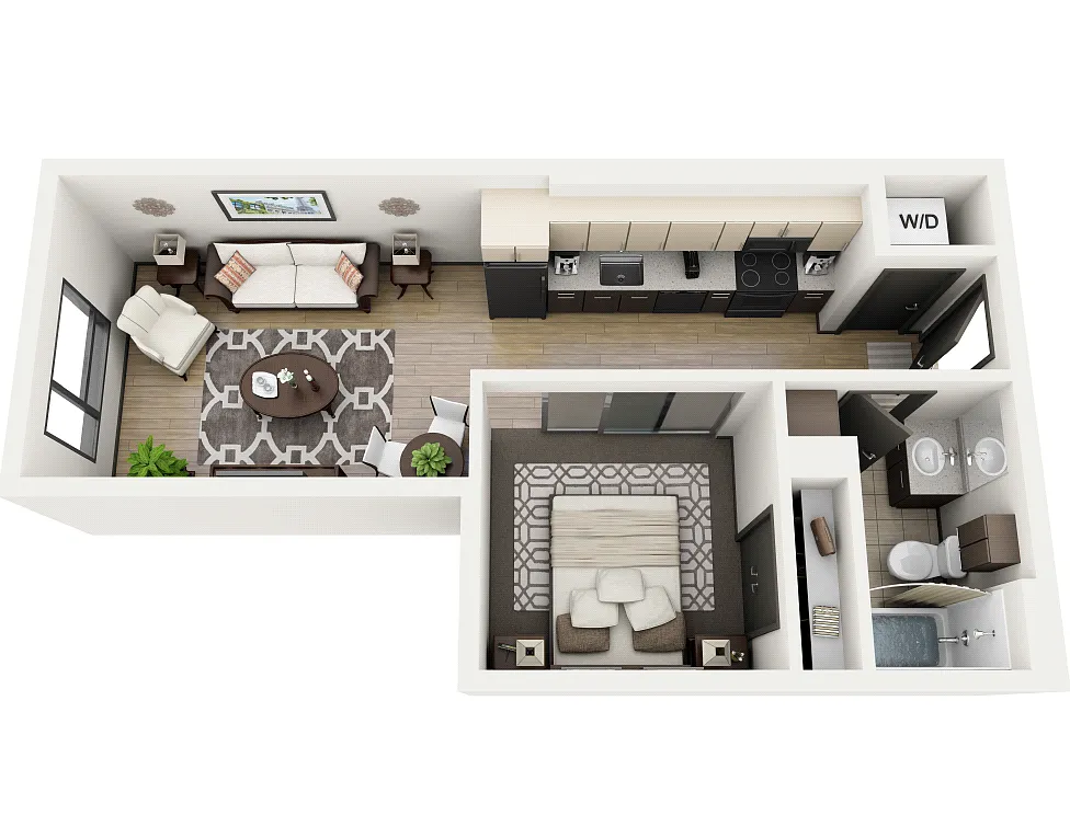 Floor plan 1x1 Open B