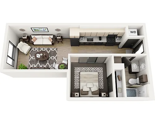 Floor plan 1x1 Open B