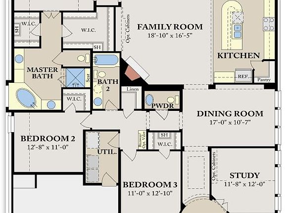 Extended garage not shown