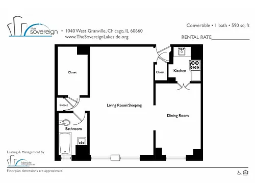 Floor plan Jr. 1 Bedroom