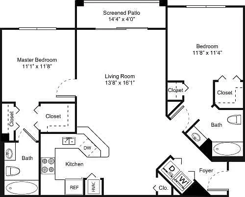 Floor plan B3 - 2B