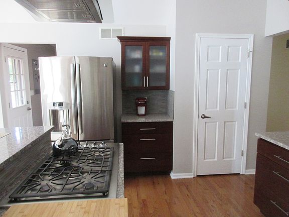 gas cooktop and pantry door