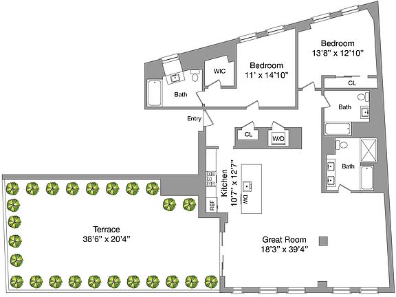 2nd image of 150 Barrow St Penthouse B
