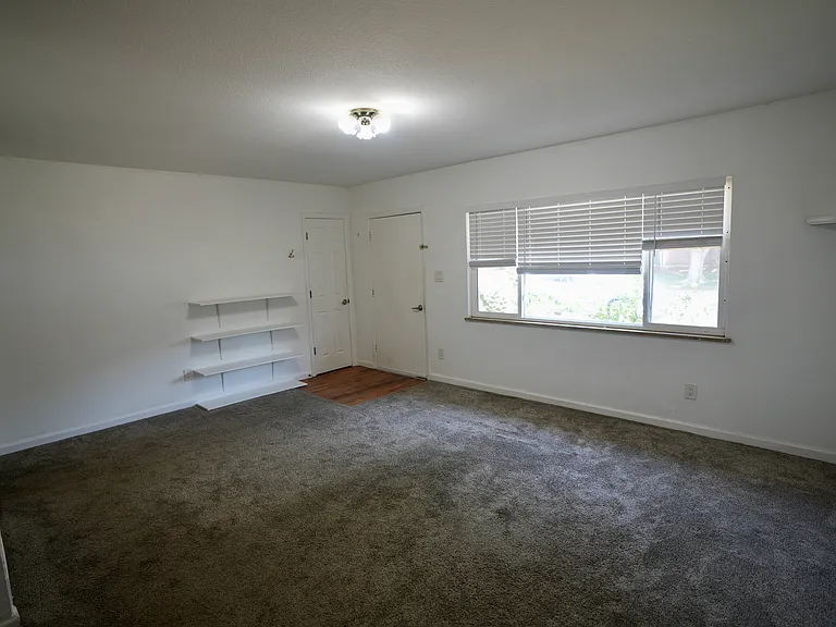 Shoe shelves at the front door