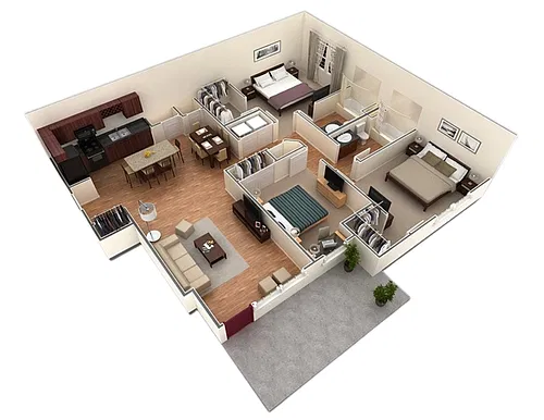 Floor plan C1 Donerail - 3 Bedroom, 2 Bathroom