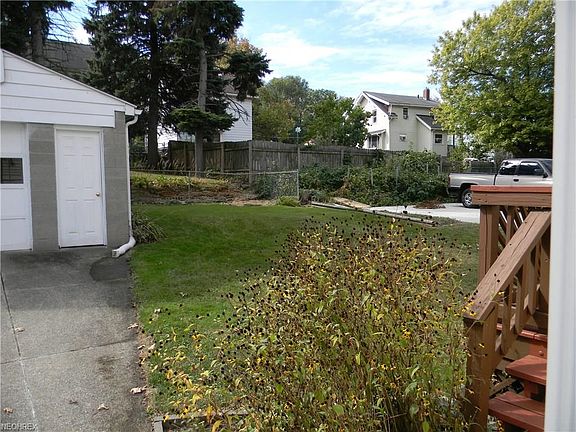 Back yard and Detached Garage
