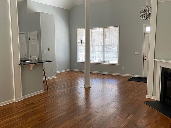 Living space looking into dining area