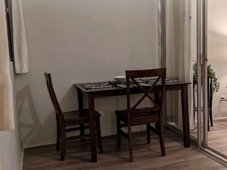 The table can be moved out to fit 4.