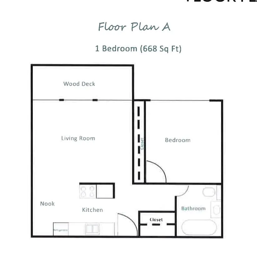 Floor plan One Bedroom One Bath