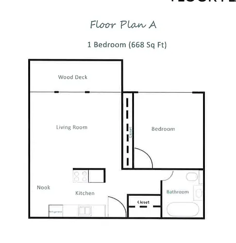 Floor plan One Bedroom One Bath