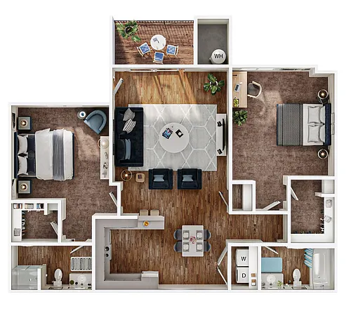 Floor plan 2 Bed 2 Bath