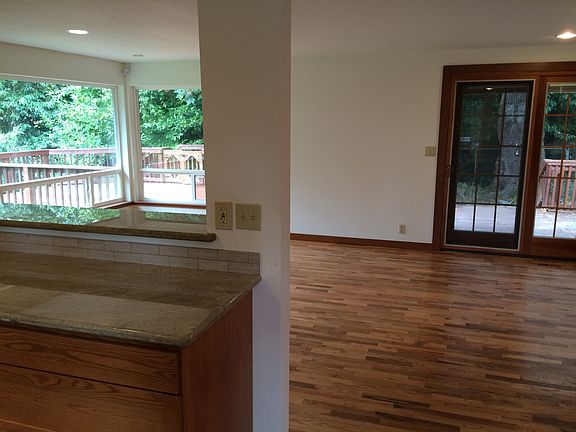 Looking from kitchen to living room