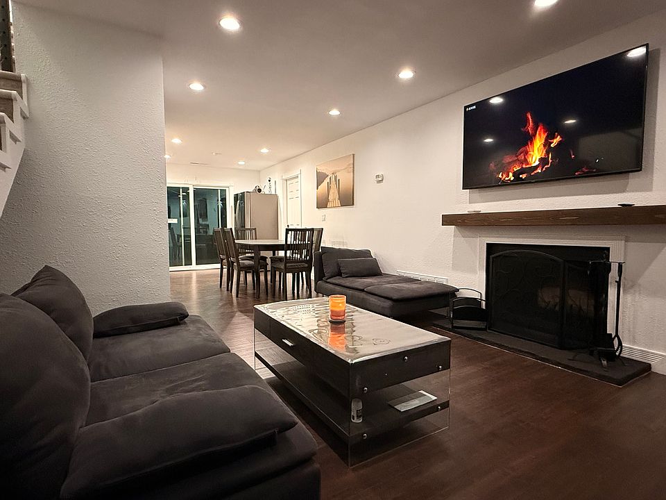 Living room area with fireplace