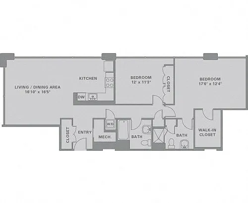 Floor plan 2 Bed/2 Bath-B14