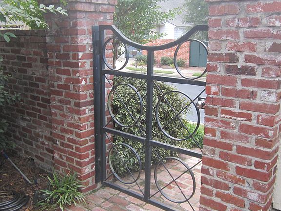 Iron gate to courtyard