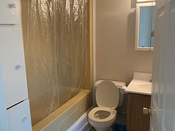 Bathroom with linen closet