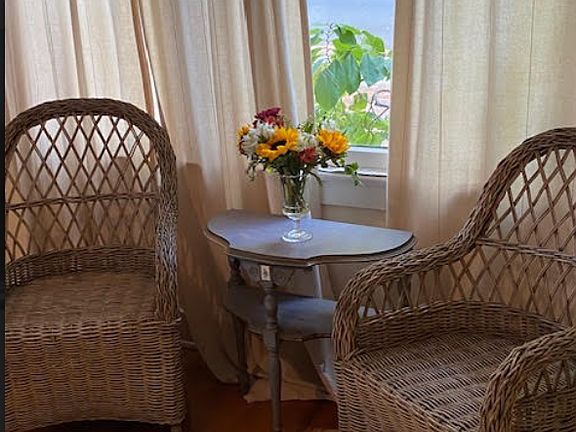 living room front window facing De La Vina