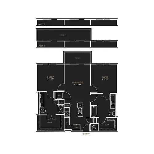 Floor plan 2BD - H