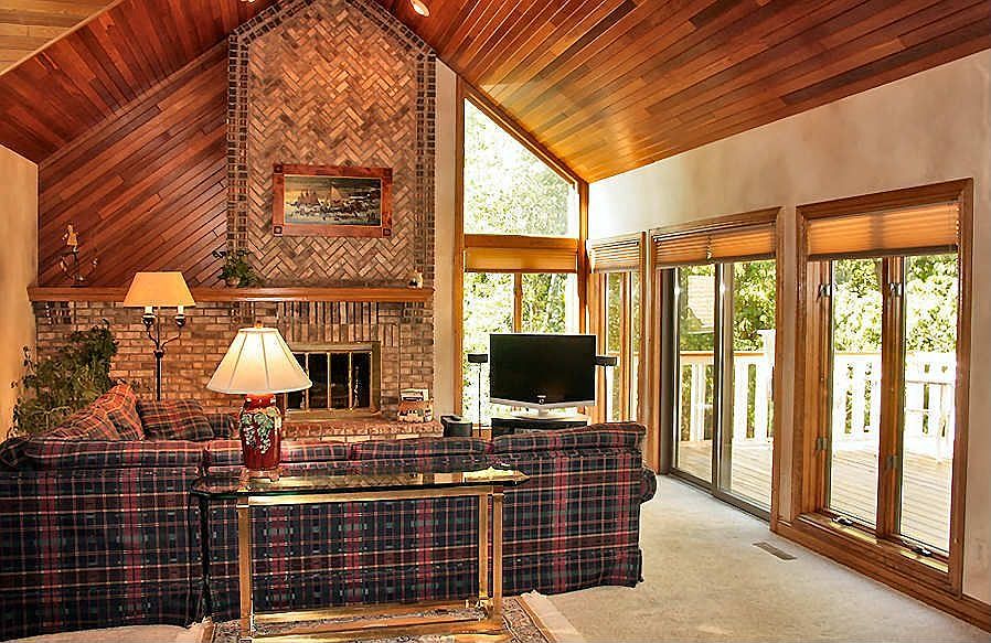 Great Room with Vaulted Redwood Ceilings
