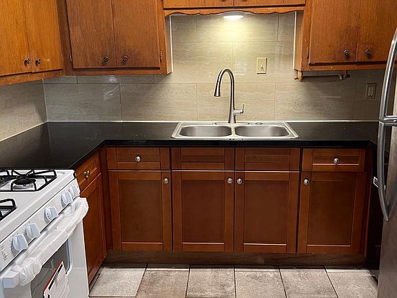 Kitchen with new gas range