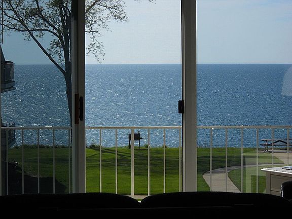 Living room lake view