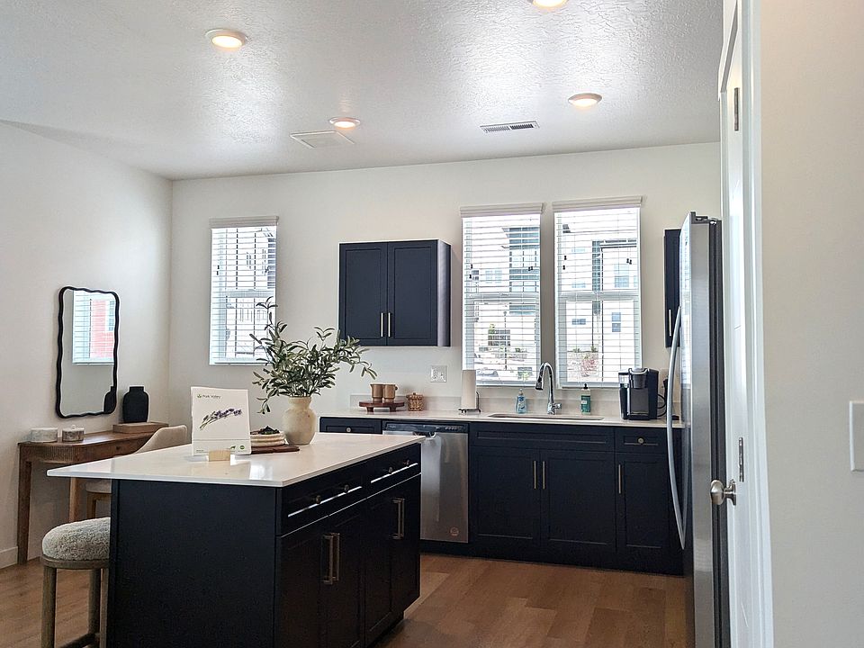 Kitchen with dark cabinets