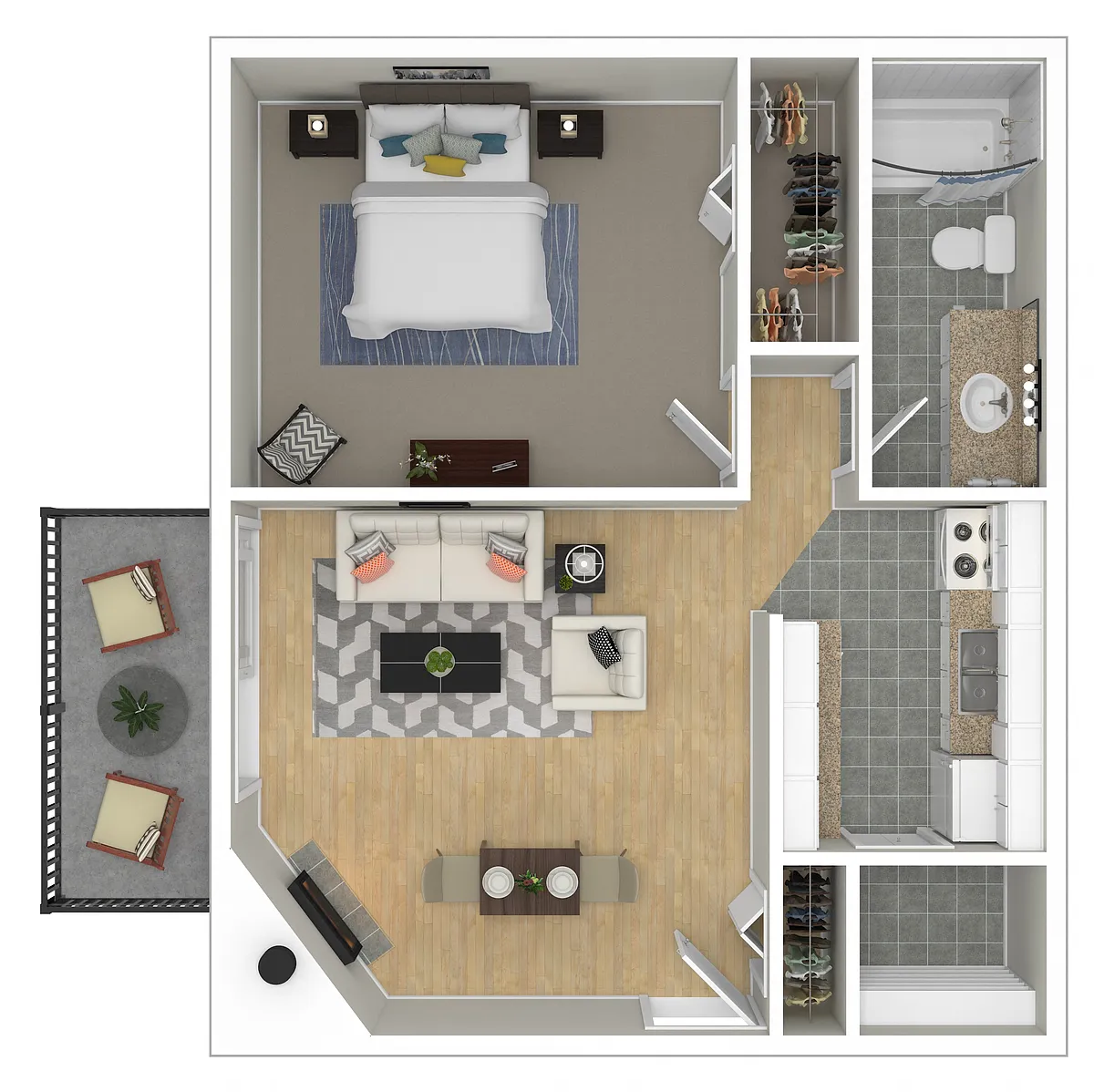 Floor plan 1 Bed 1 Bath