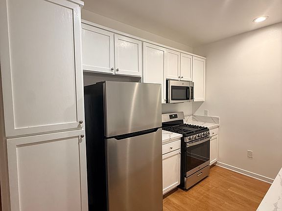 Kitchen with stainless steel appliances