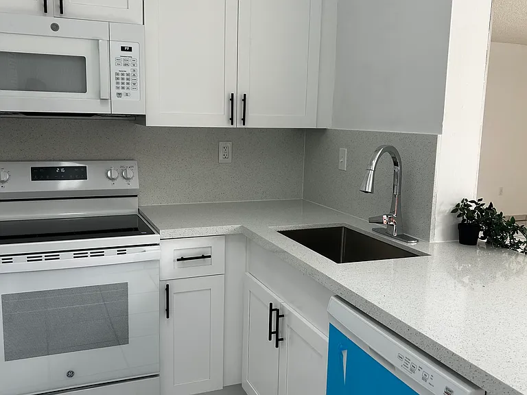New cabinets and appliances