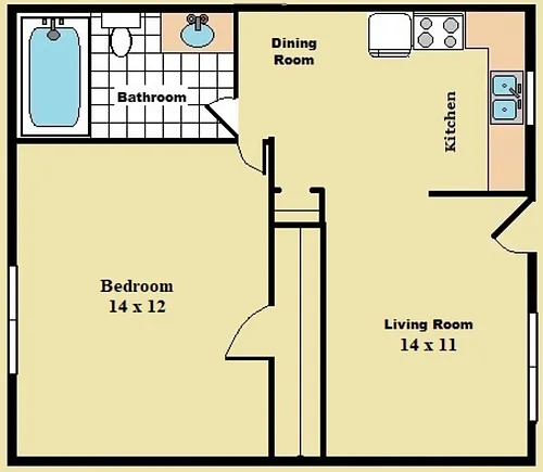 Floor plan 1 Bedroom