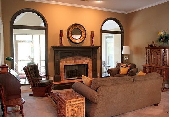 Tiled Fireplace in Greatroom