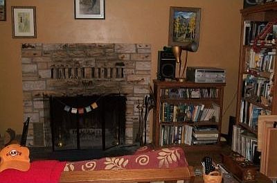 Living room fireplace