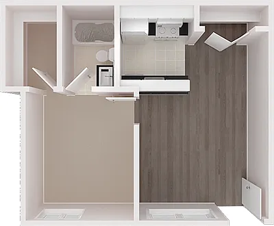 Floor plan 1X1-S