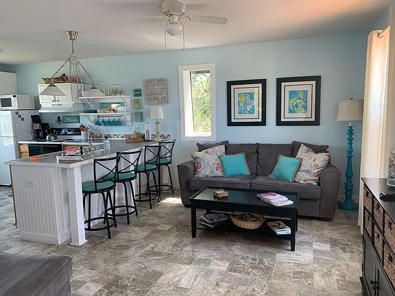 Living area and kitchen