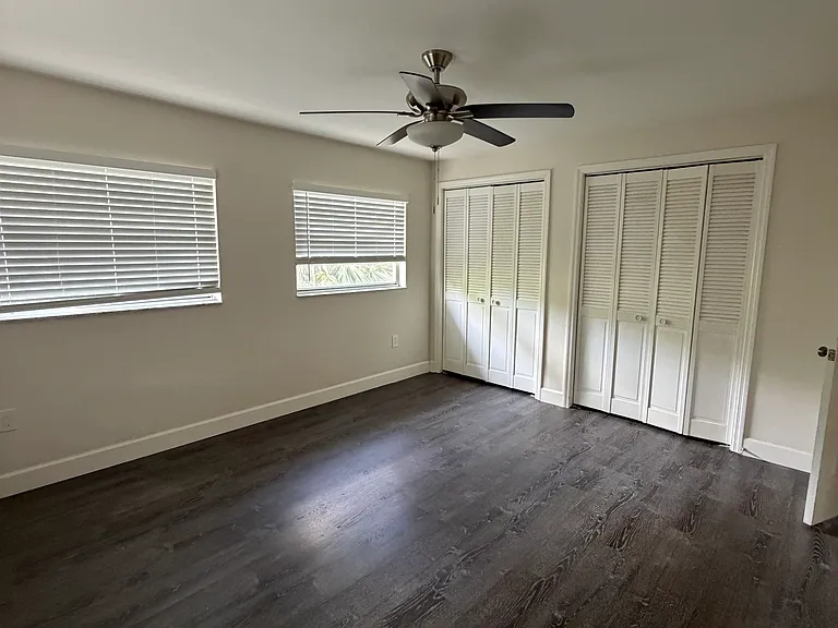 Bedroom 1, harwood floors