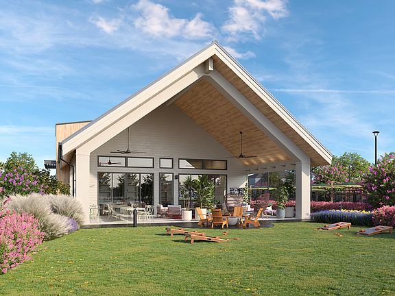 Oxenfree Rowlett amenity lawn and covered patio lounge.