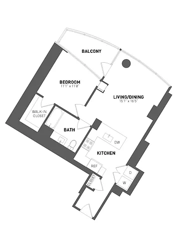 Floor plan 1 Bed 1 Bath-A10