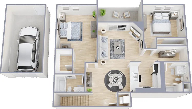 San Jose I & II WITH ATTACHED GARAGE Floorplan Diagram