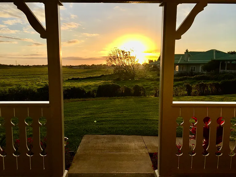 Sunset view from the lanai