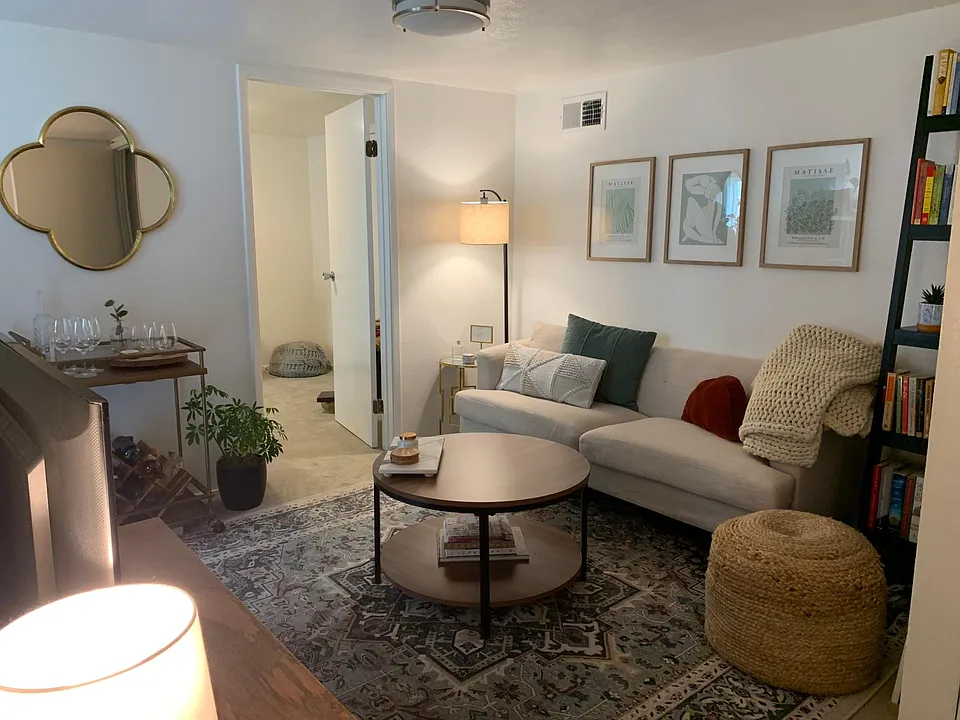 Living room with furniture image. Provide feels and looks with furniture.