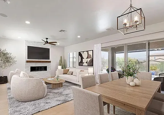 Virtually staged great room
