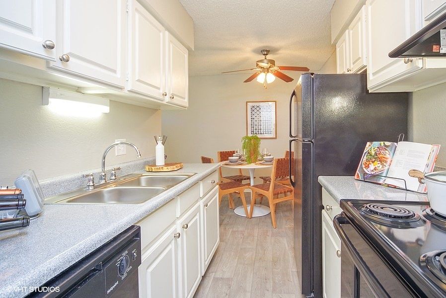 Bright kitchen area with generous countertop space