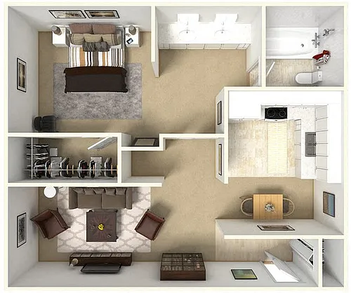 Floor plan 1 Bed 1 Bath