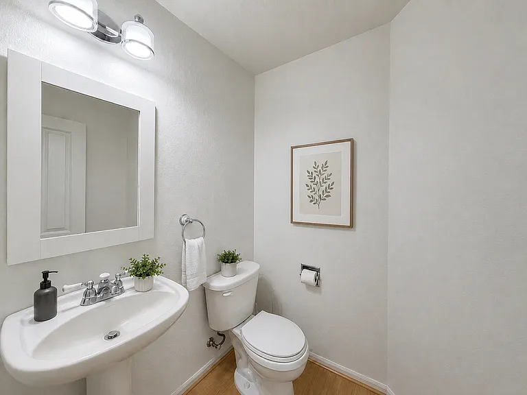 Convenient powder room off the living room