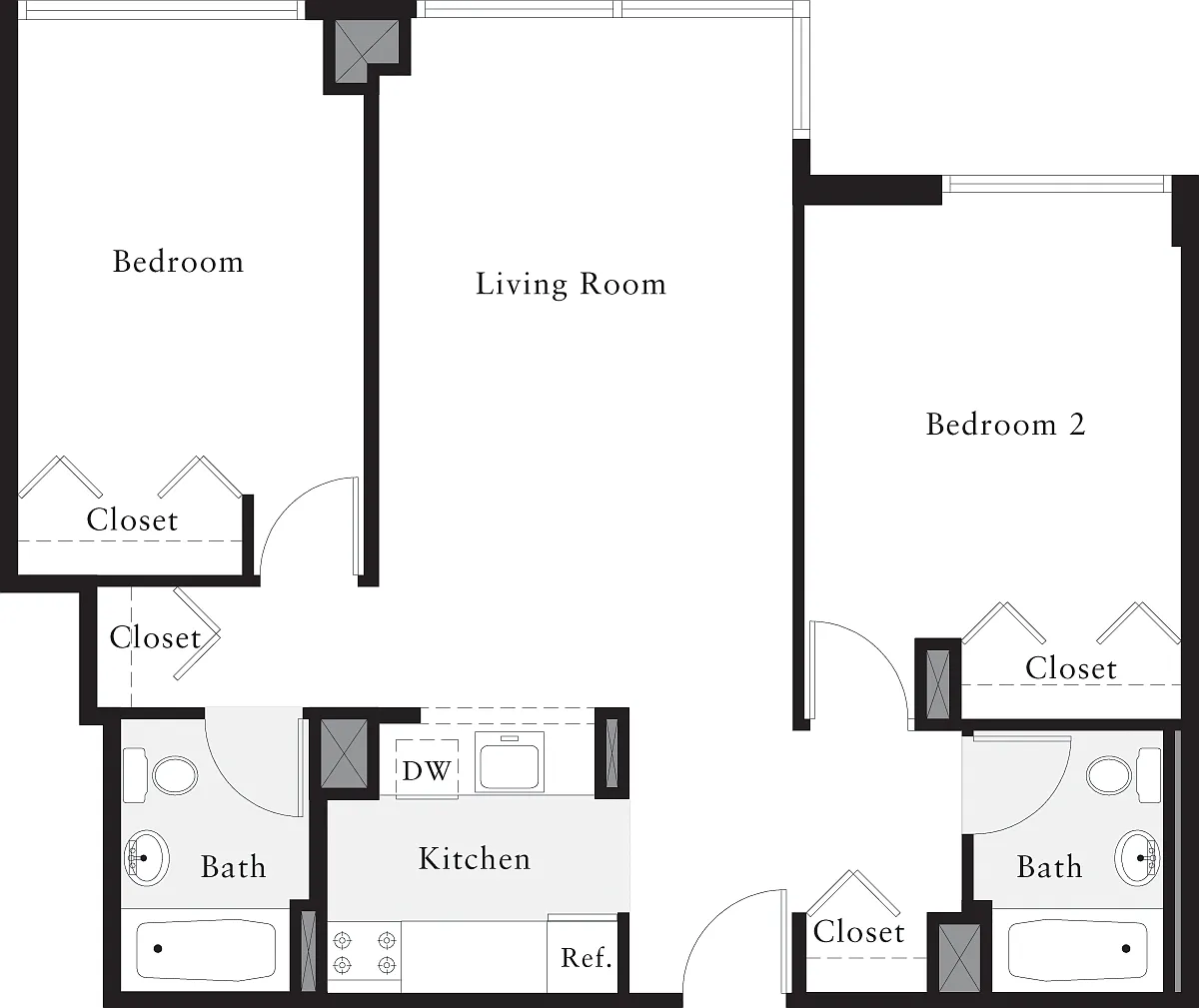 Floor plan 2 Bedrooms A