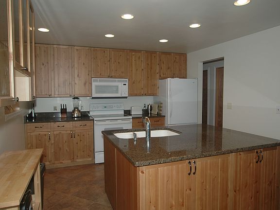 New granite counters and tile floors