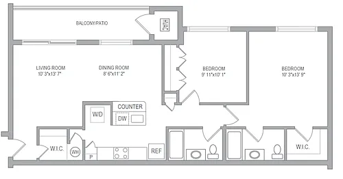 Floor plan 2BR/2BA - HANDICAP ACCESSIBLE